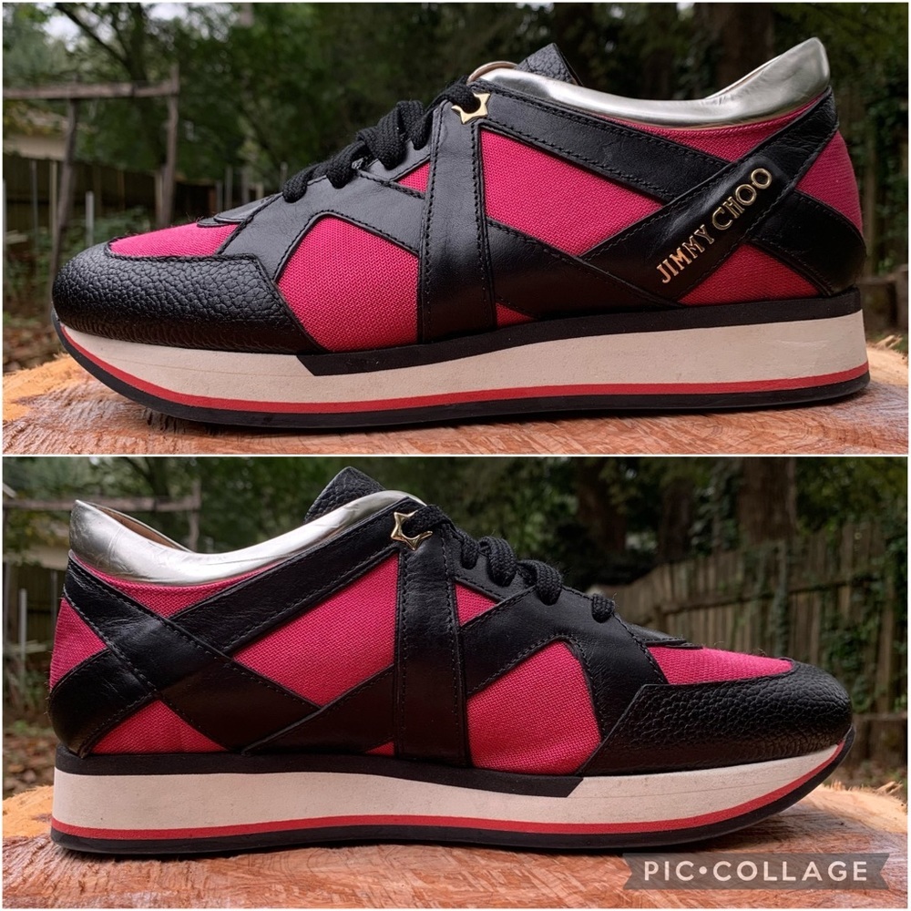 Jimmy Choo London geranium black lace up sneakers 39 - Picture 10 of 16
